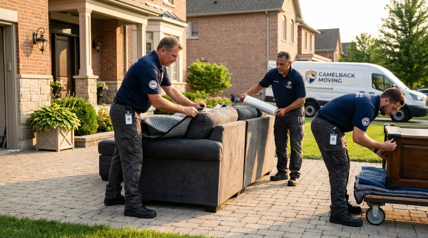 Large estate moving crew wrapping furniture in Parker, SD